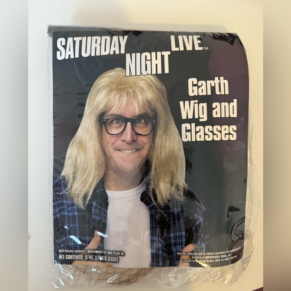 Garth Wig and Glasses Costume Set